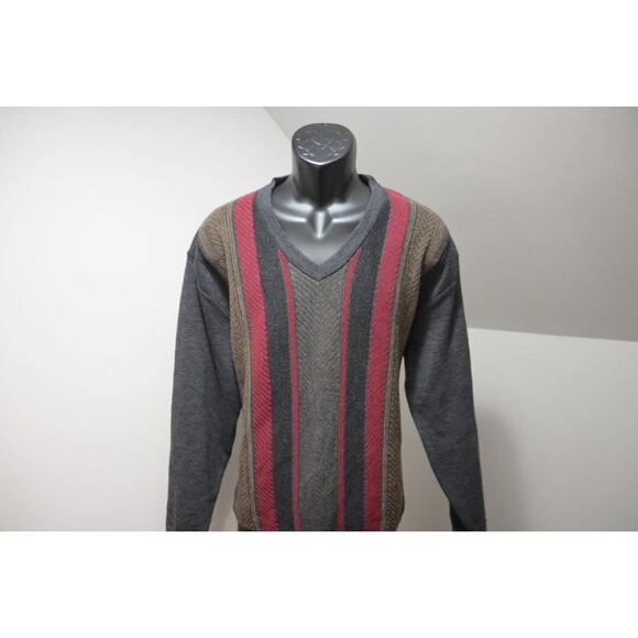 VTG Peter Gribby V Neck Wool Acrylic Sweater Long Sleeve Grays Mens Size XL - Picture 4 of 7
